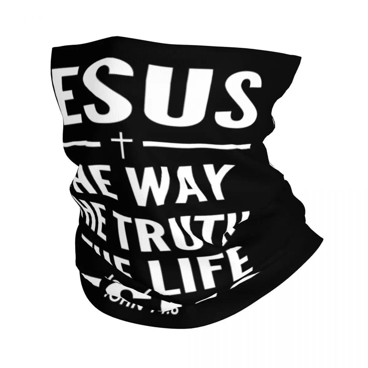 

Jesus The Way The Truth The Life Neck Gaiter UV Face Shield Winter Religion Cross Christian Faith Bandana Scarf for Ski