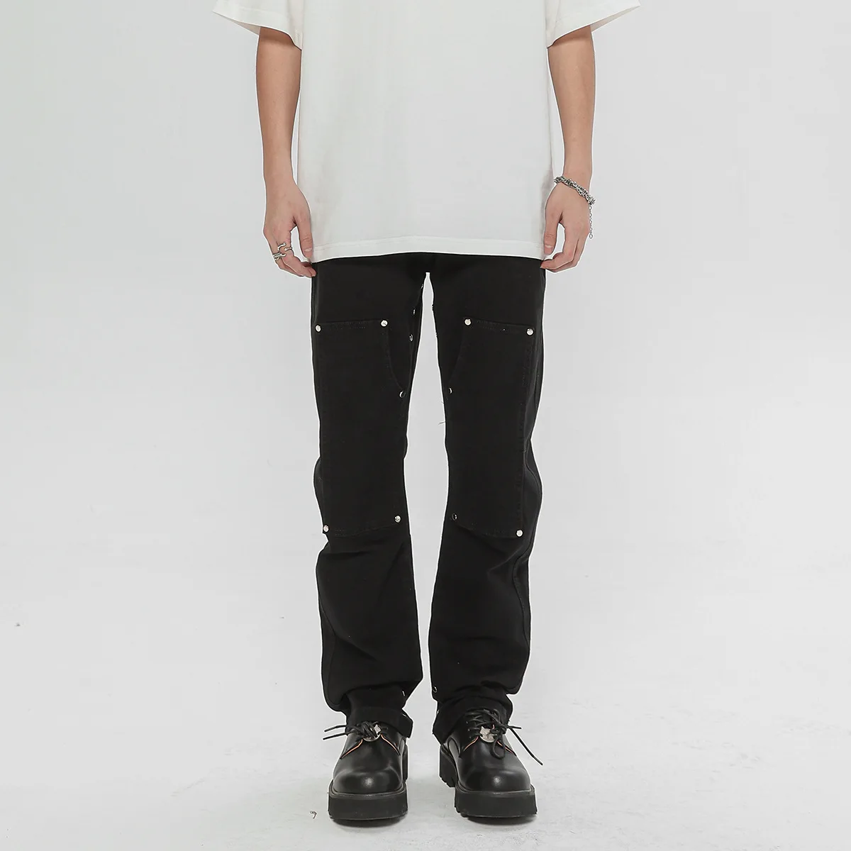 Джинсы из микро-дема в американском стиле мужские модные брендовые джинсы High Street