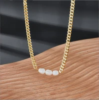 2022 new europe and america fashion women nature freshwater pearl pendant necklace women sexy party clavicle chain necklace