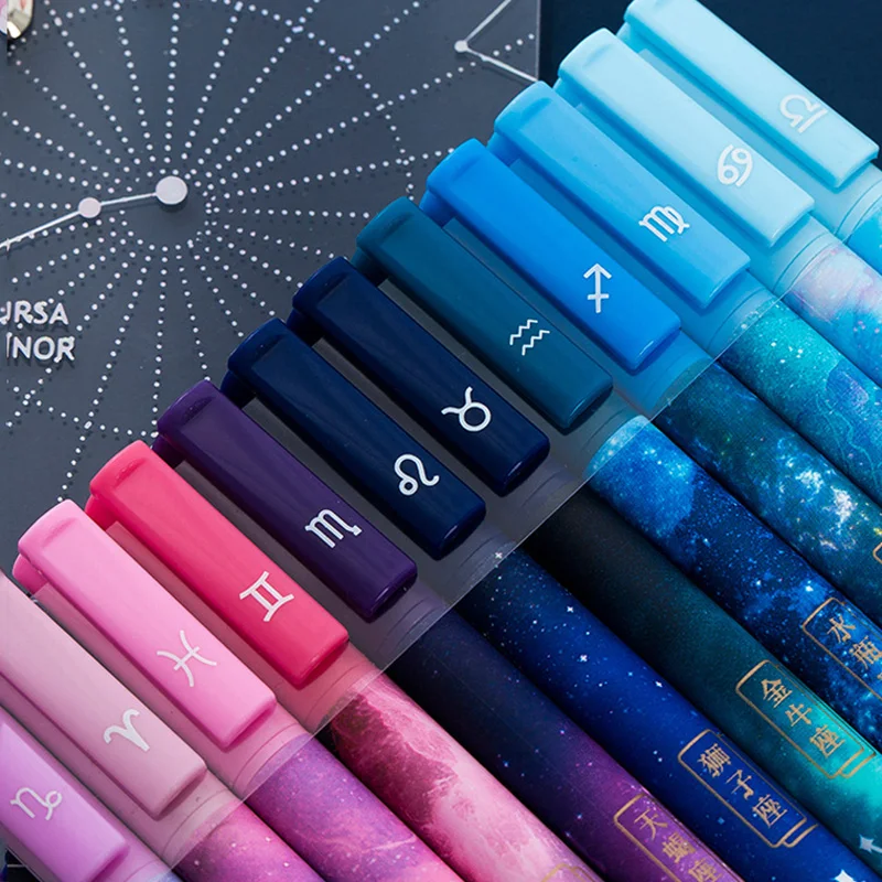 

3pc/lot Constellation Gel Pen Novelty 0.5mm Starry Black Ink Pen for Girl Gift Student Stationery School Writing Office Supplies