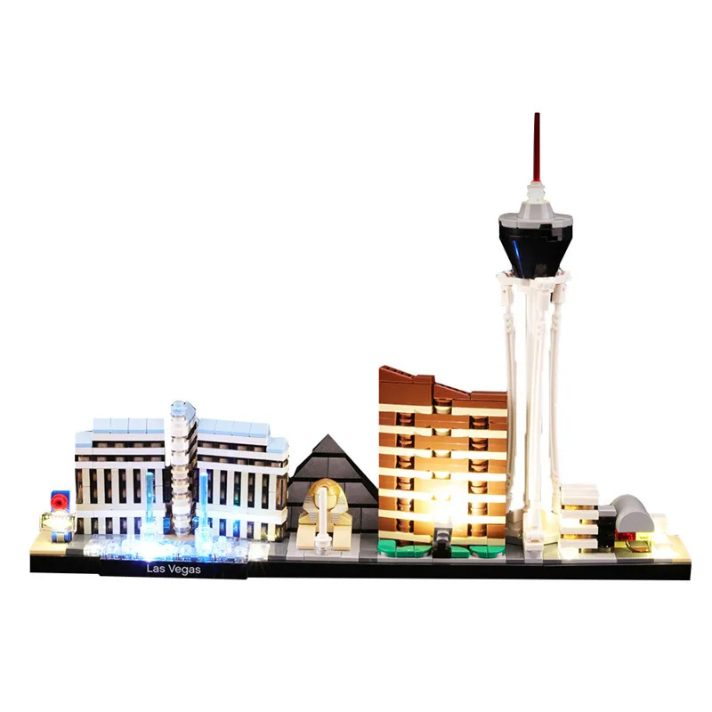 Набор USB светодиодный светильник кой для конструктора Lego Architecture Las Vegas 21047-(модель