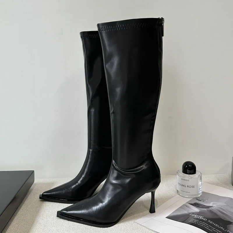 

Eilyken 2024 Winter Fashion Pointed Toe Fashion Women Knee High Boots Fashion Ladies Shoes Long Botas De Mujer