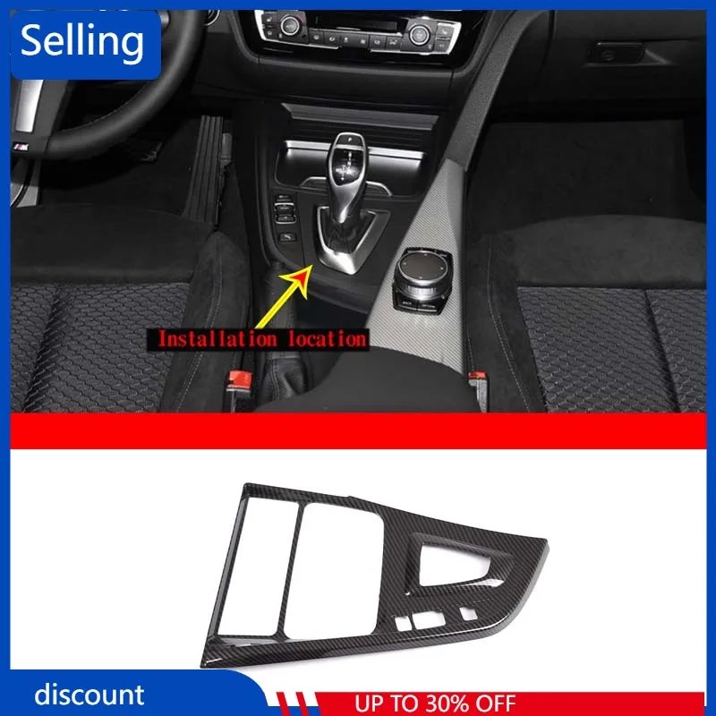 

For BMW 3 Series F30 F31 F34 2016-2019 Interior ABS Carbon Fiber Central Control Gear Panel Frame Trim LHD Car Accessories fast