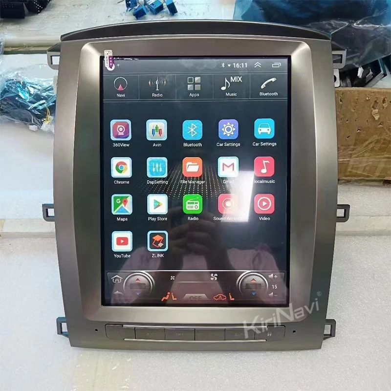 Вертикальный экран KiriNavi в стиле Tesla Android 13 автомобильное радио для Toyota Land Cruiser LC100