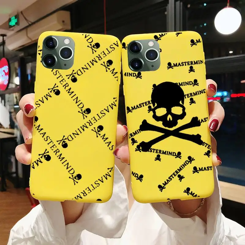 

Trend Japan Mastermind Skull Phone Case For Iphone 6 6s 7 8 Plus XR X XS XSmax 11 12 13 Pro Mini Max Candy Yellow Silicone Cover
