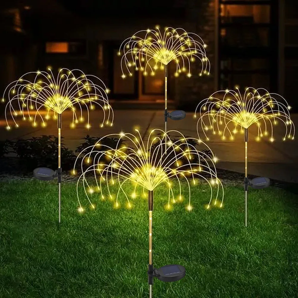 

1/2Pcs 125LED Solar Fireworks Light Solar Powered Dandelion Lamp Outdoor Garden Patio Decor Lawn Landscape Lamp Holiday Lights