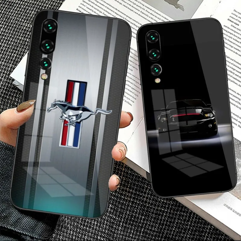 

Чехол для телефона Mustang Cobra Shelby, стеклянный чехол для телефона Huawei P50 P40 P30 P20 Pro Mate 40 30 20 Pro Nova 9 8 7 PC