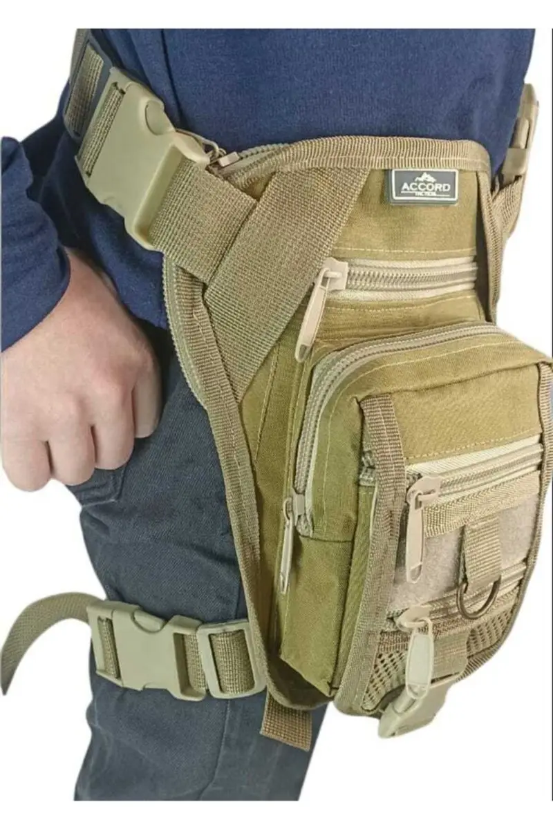 

Motorcycle Moto courier waterproof waist leg and chest bag beige