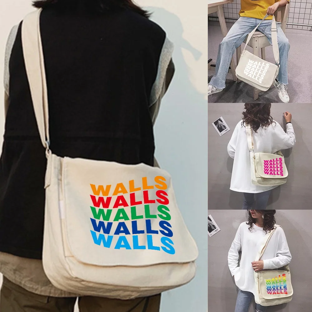 

Crossbody Bags Women Large Capacity Shoulder for Women Simple Messenger Bag Text Walls Pattern Ladies Shopper Purse Handbags