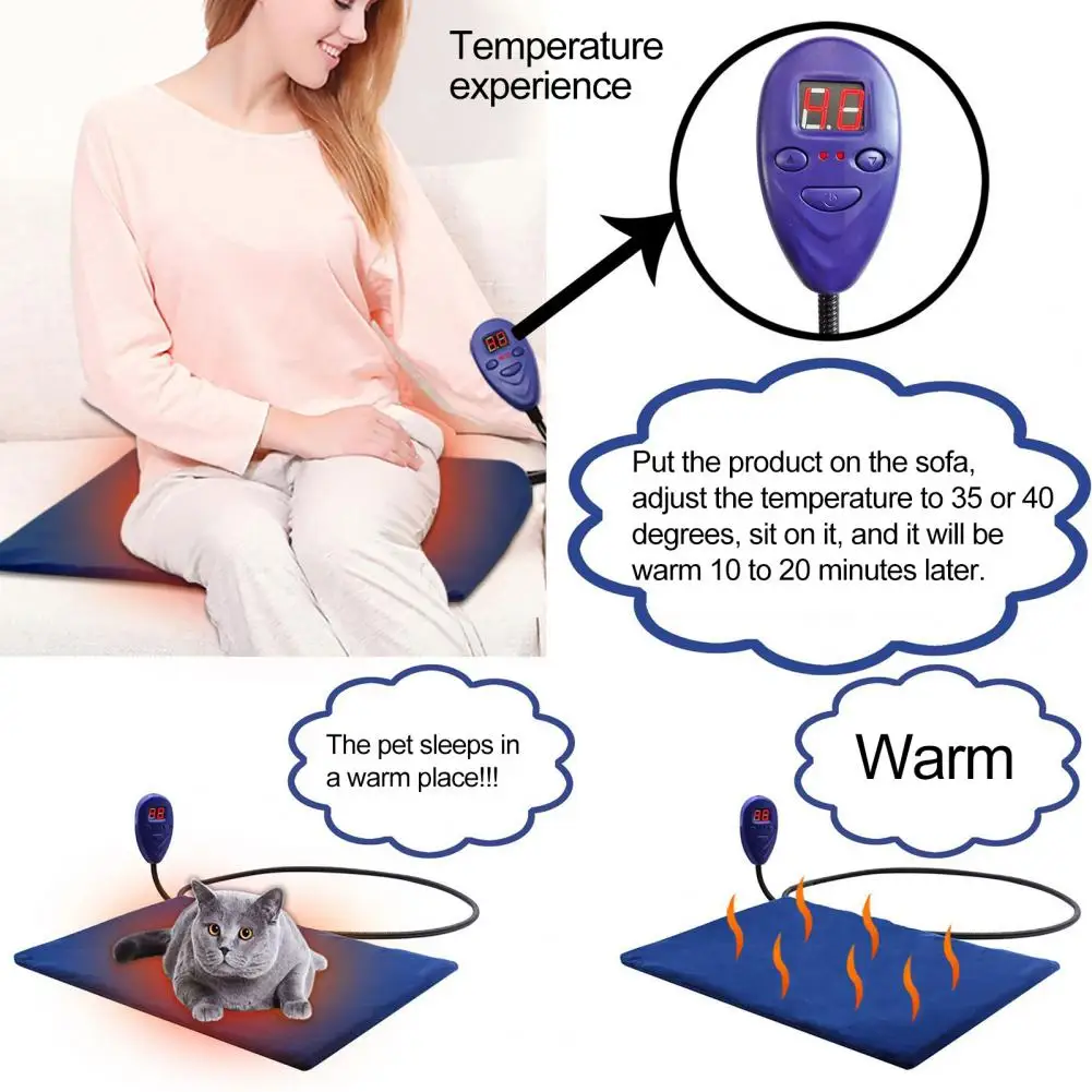 

Pet Heating Pad Practical Polyester Plug-and-Play for Pet Shop Electric Warmer Pad Electric Heating Blanket