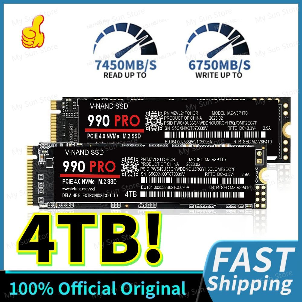 

New 8TB SSD Nvme 990Pro M2 4TB Internal Solid State Drive 1TB 2TB 3D SATA3 2.5" SSD for Laptop NoteBook PC PS4 PS5 Disco Duro