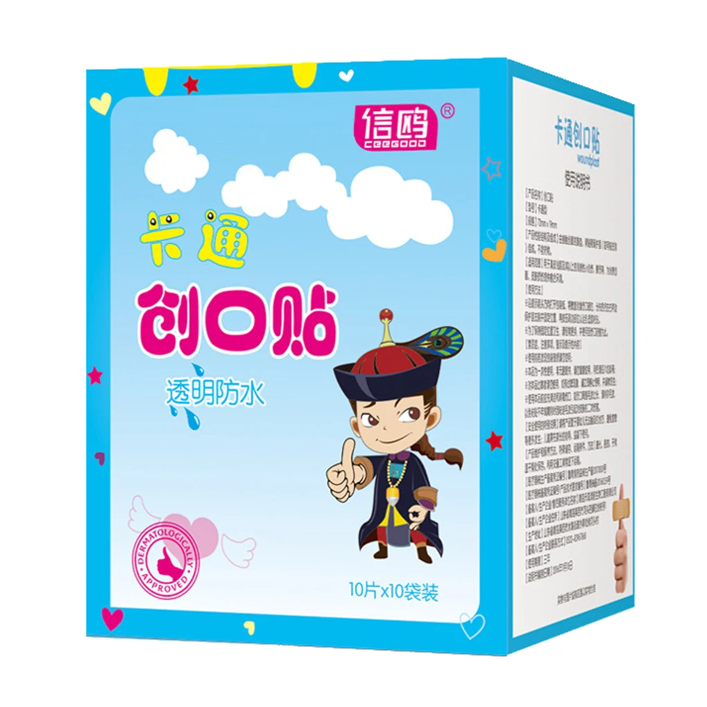 

100PCS/Set Kids Waterproof Breathable Cartoon Band Aid Hemostasis Adhesive Bandages First Aid Emergency Kit