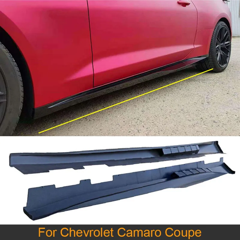 

PP Car Body Kits Side Skirts For Chevrolet Camaro Coupe 2 Door 2017 Car Side Door Bumper Lip Skirts Apron