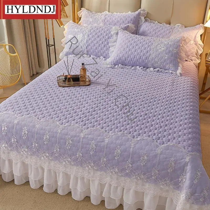 

New Quilted Thicken White Bed Sheet Summer Bedspread Couple 2 People Bed Linens Luxury Double Bed Bedding King Size 180X200Cm