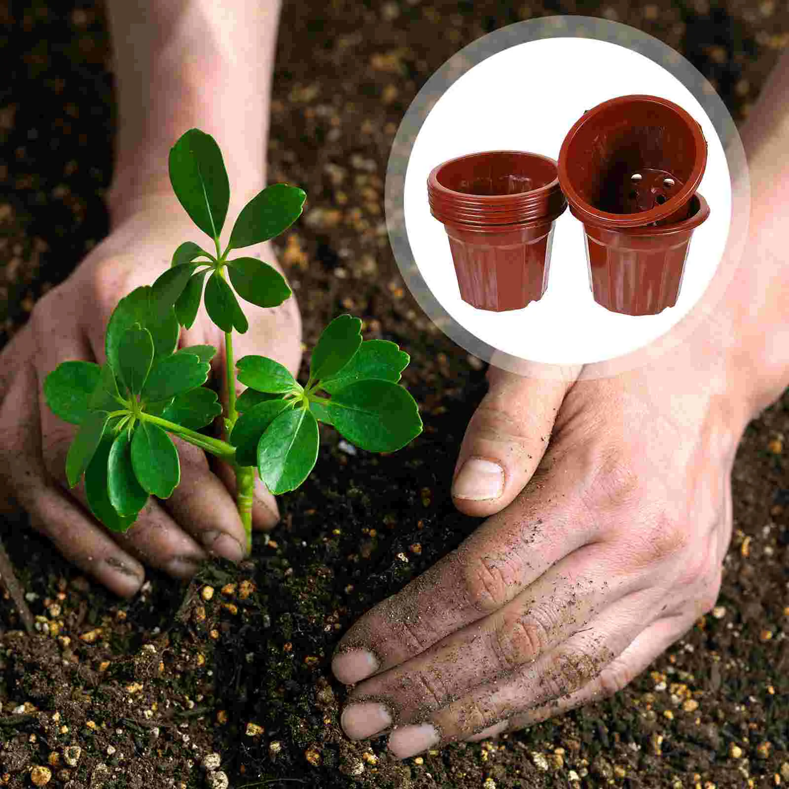 

Pots Pot Flower Plastic Planter Nursery Garden Starting Outdoor Succulent Container Transplanting Round Decorative Bonsai