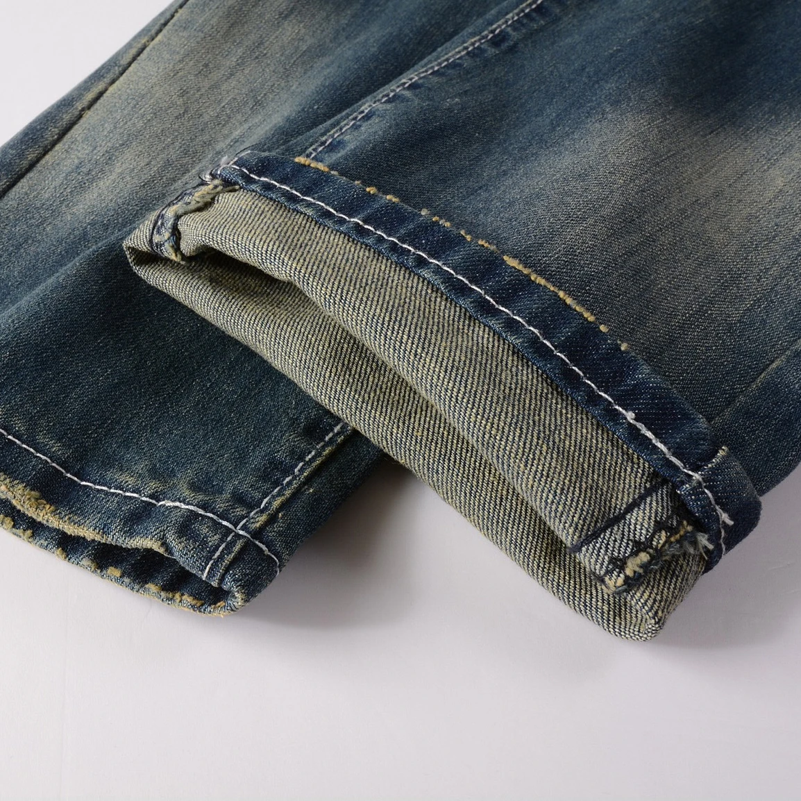 2023 Men Ripped Jeans Casual Fashion Classic Style Pure Color Denim Pants New High Quality Stretch Slim Male Pencil Trouser Blue