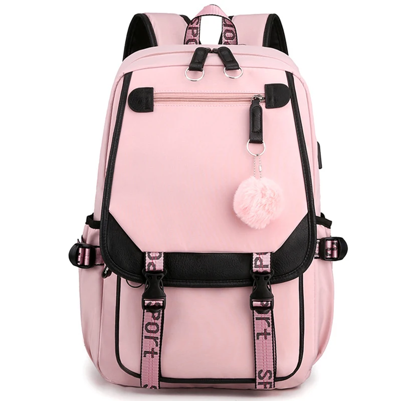 NEW* ROXY BACKPACK BOOK SCHOOL STUDENT Bag Dive In Black Pink 