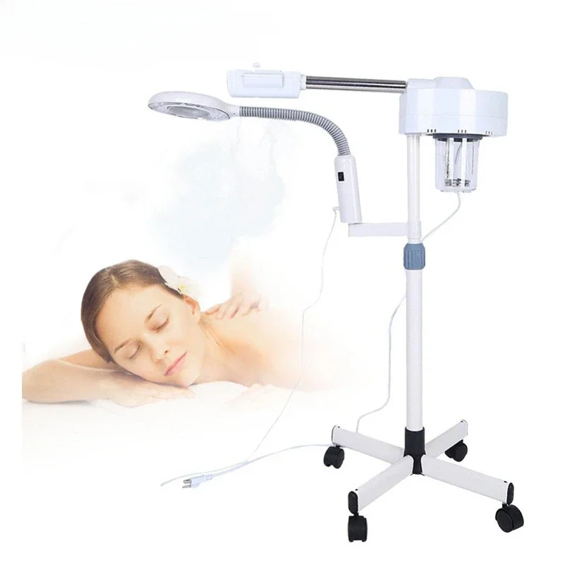 

2 in 1 Ozone Facial Steamer Humidifier Vaporizer Mist Steamer 5X LED Magnifying Floor Lamp Salon Beauty Skin Care Equipment