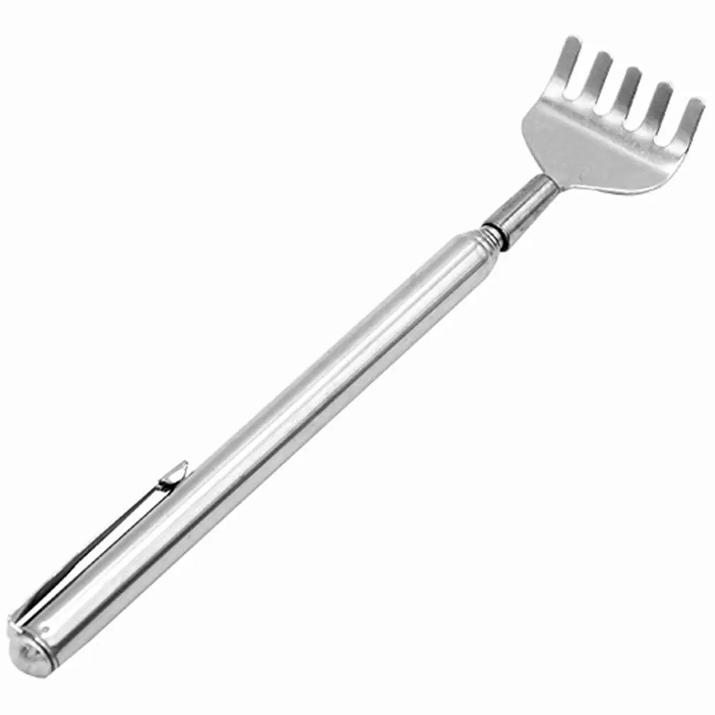 

Portable Stainless Steel Telescopic Pen ClipTelescopic Body Back Scratcher Itch Scratch Tool