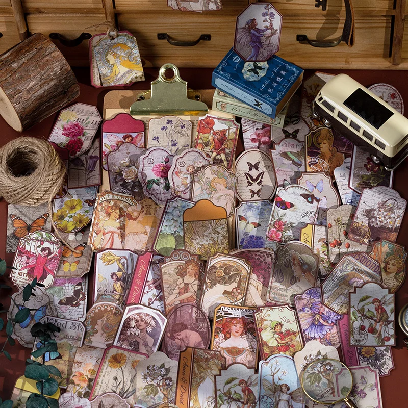 

Наклейки в виде бабочек, скрапбукинга, эльфа, феи, цветов, альбом, милые канцелярские принадлежности, декоративные самодельные Украшения ручной работы, 4 см, 60 шт.