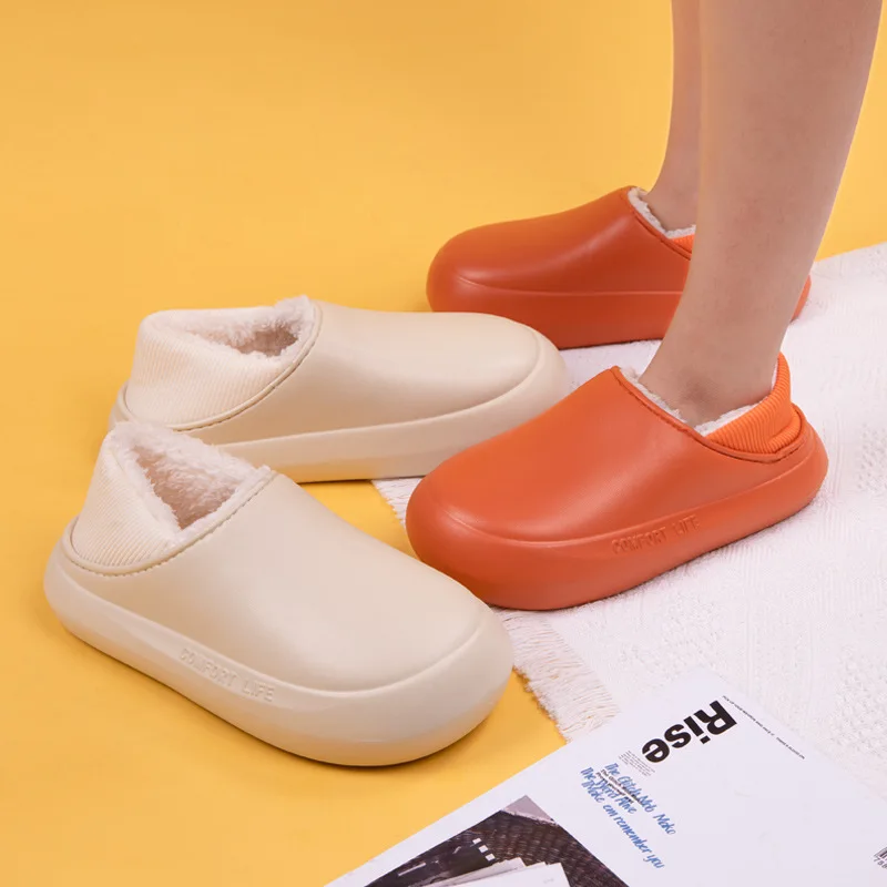 2021 водонепроницаемые Нескользящие домашние хлопковые тапочки зимние теплые