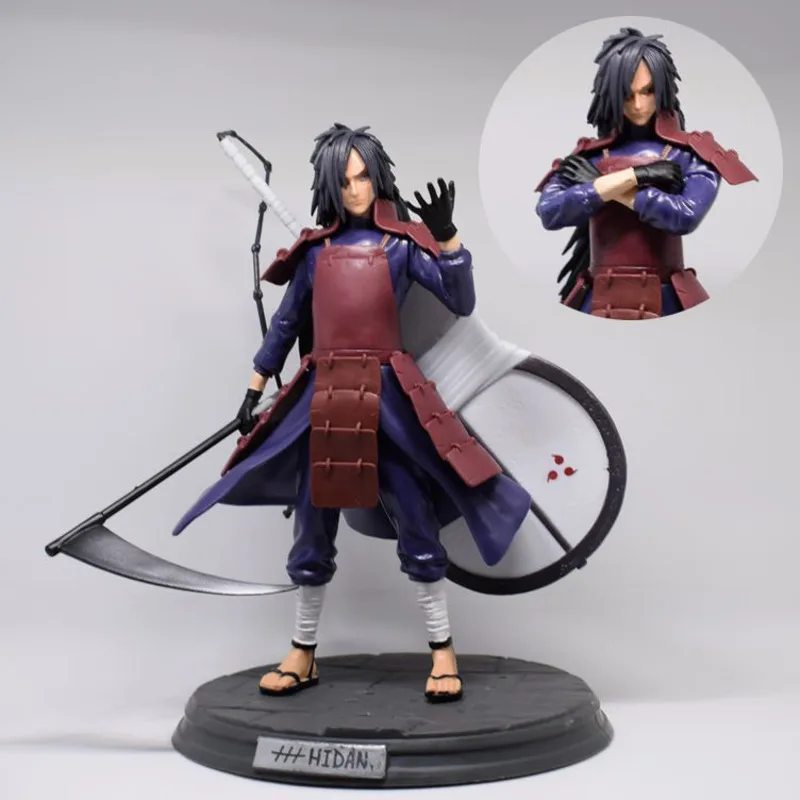 

Anime Naruto Shippuden GK Uchiha Madara Action Figure PVC Model 26cm PVC Interchangeable Head Doll Figma Collectible Toys Gift