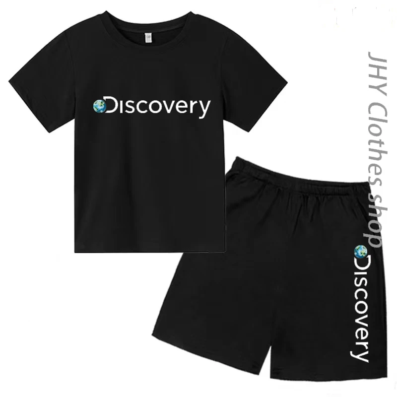 

Kids Summer T-shirt Discover Earth Print Clothing Boys Baby Girls Fashion Casual Short Sleeve Shorts 2P Charming Brand Tracksuit