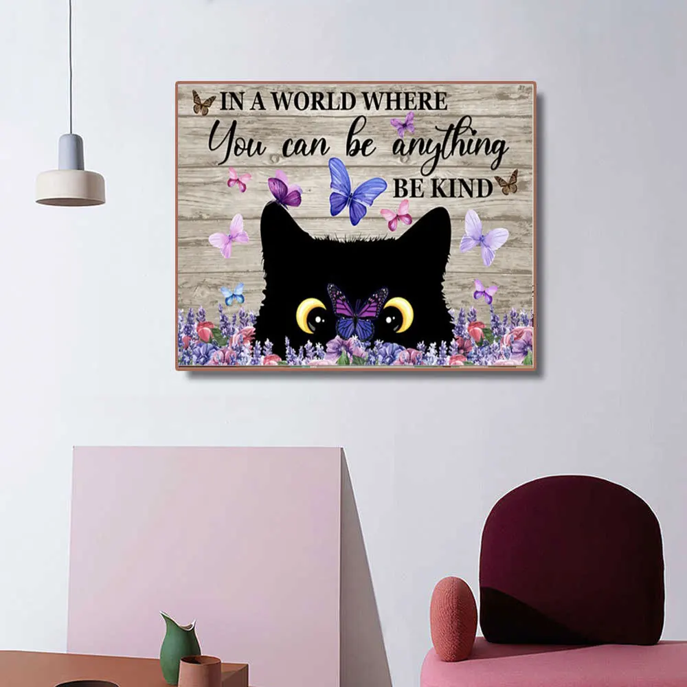 

Diamond Painting Black Cat Animal Embroidery DIY Diamond Painting Cross Stitch Kit Posters 5D Needlework Diamond Home Decor