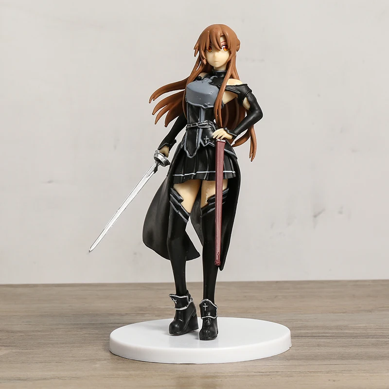 

Аниме меч искусство онлайн Yuuki Asuna черная одежда ПВХ фигурка модель игрушка