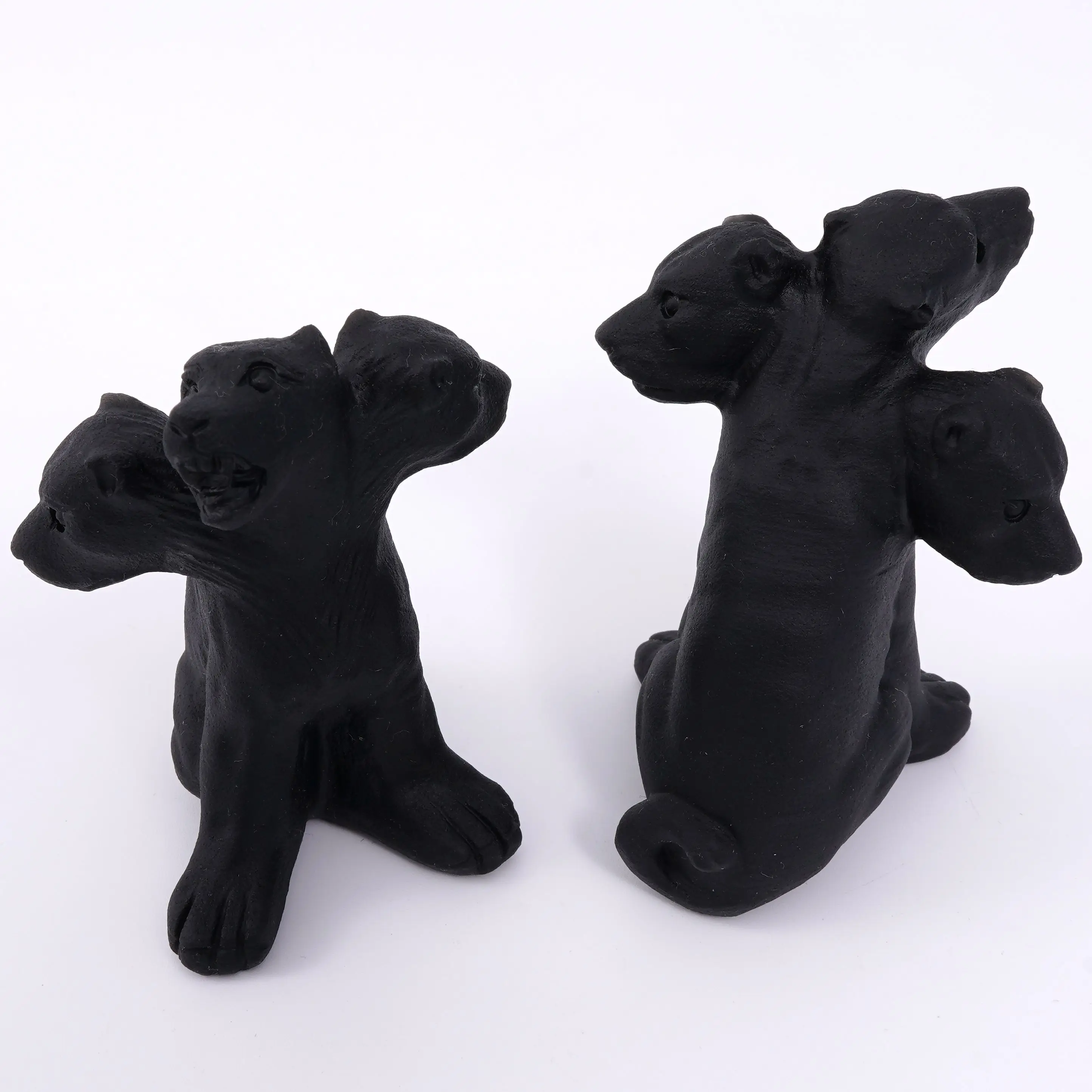 Природный обсидиан Cerberus резьба из трех головок исцеляющая фигурка искусственных