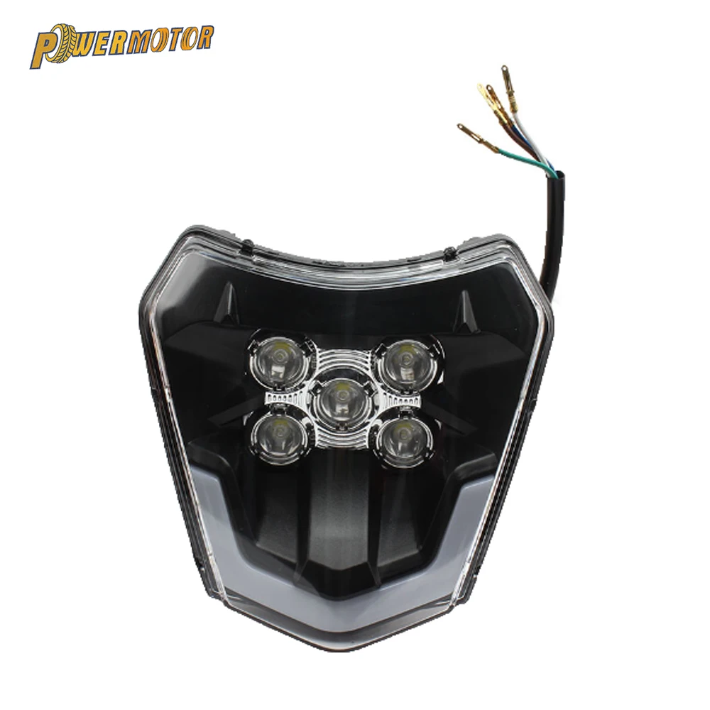 Motorcycle LED Headlight For Aprilia SX 125 KTM EXC 300 450 Headlamp Dirt Pit Bike Head Lamp Wick Enduro Motocross Accessories