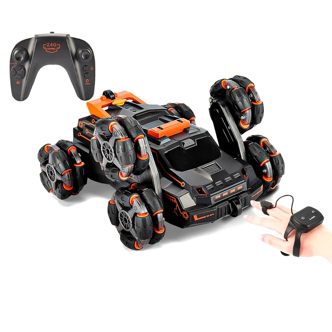 

4Wd RC Car Toy Gesture Sensing Twisting Stunt Drift Car Radio Remote Controlled Cars RC Toys for Kids Adults-Orange