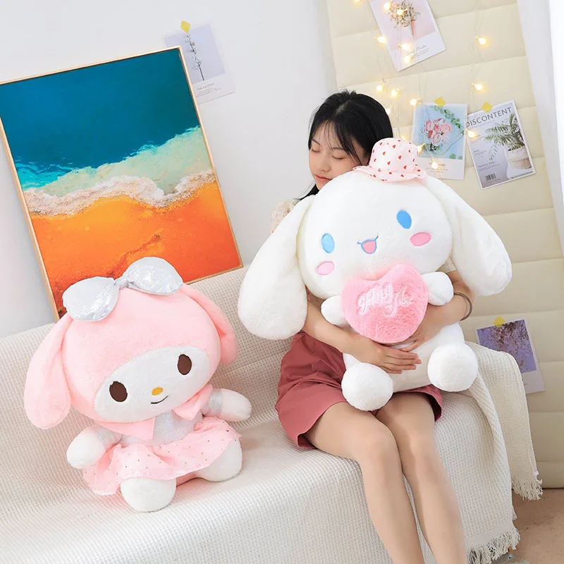 

Sanrio Cinnamorol, любовь, плюшевые игрушки, кавайная набивная моя мелодия, мультфильм Ragdoll, домашний декор, подарок для девочек, Аниме Кукла
