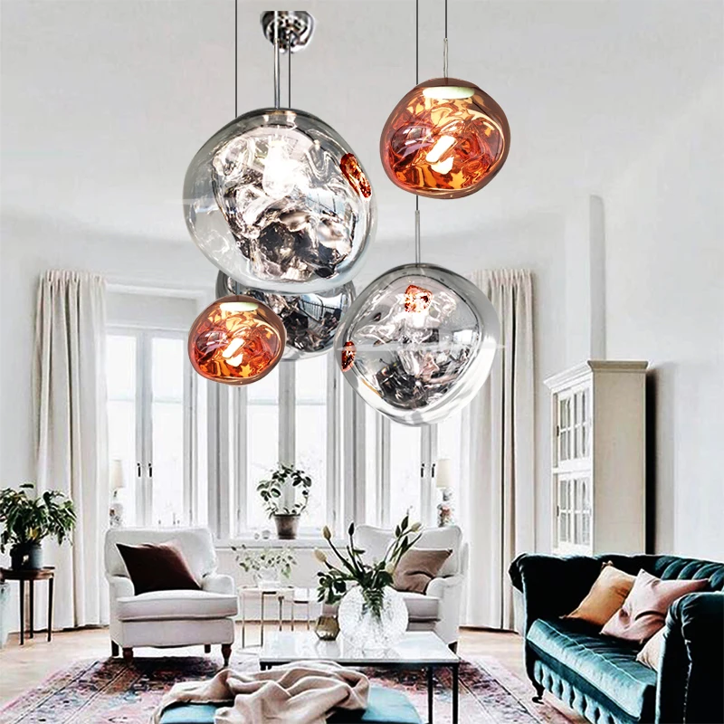 Modern Glass Lava Pendant Lights for Living Room Bedroom Lof
