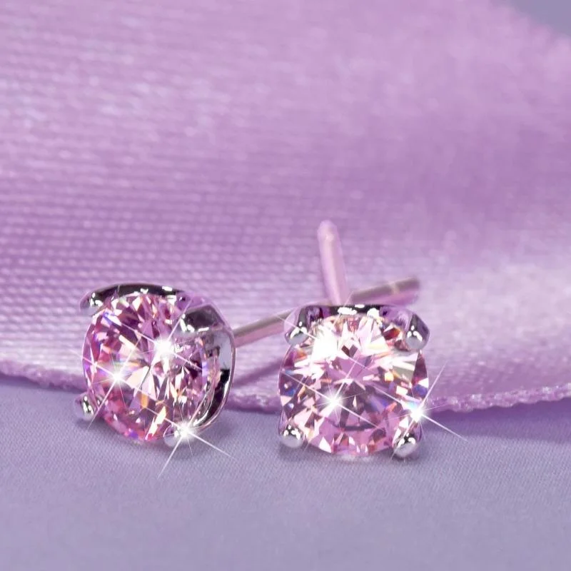 

Classic Hot Sale Round 6mm Stud Earrings Modern Wedding Engagement Earrings for Women Popular Accessories Valentine Day Gift