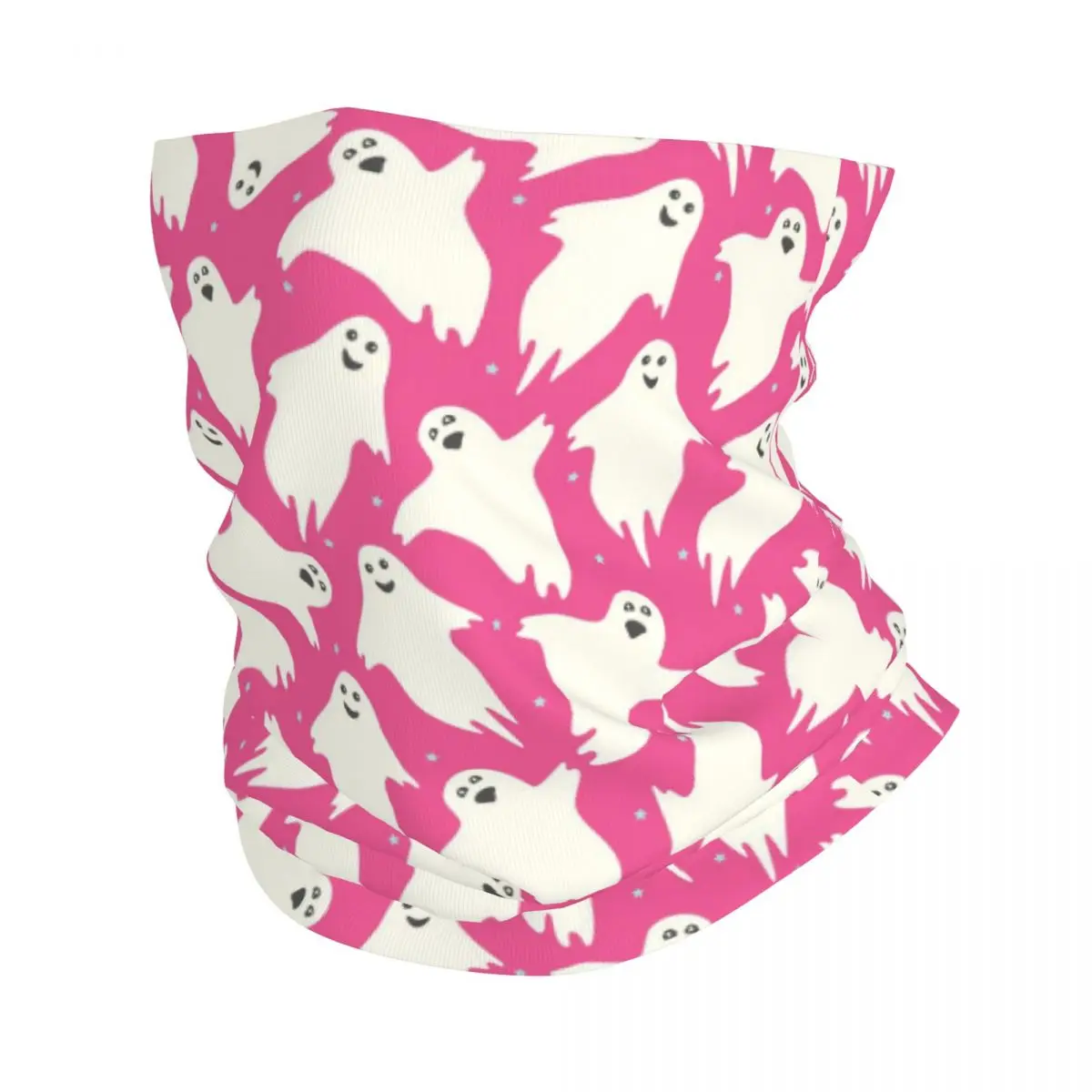Бандана розовая с призраками и узором накидка на шею шарф для Хэллоуина