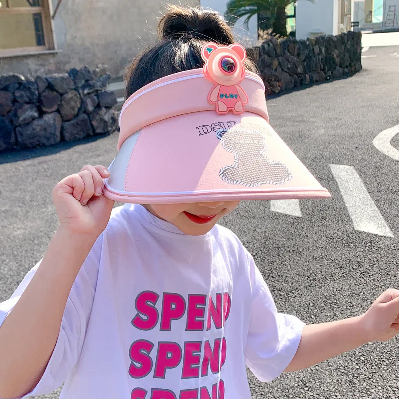 

Детская шляпа в Корейском стиле, новинка 2023, милая детская шляпа с мультяшным Кроликом, Солнцезащитная шляпа от солнца, Воздушная шляпа