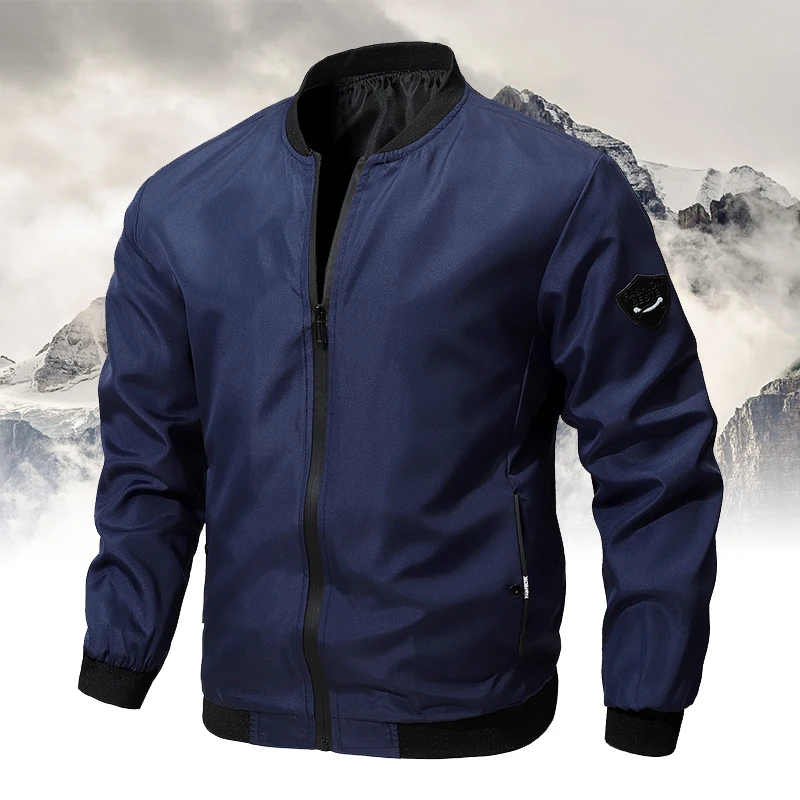 

Куртка-бомбер мужская, деловая Повседневная Уличная одежда, простая ветровка в британском стиле, пальто, весна-осень