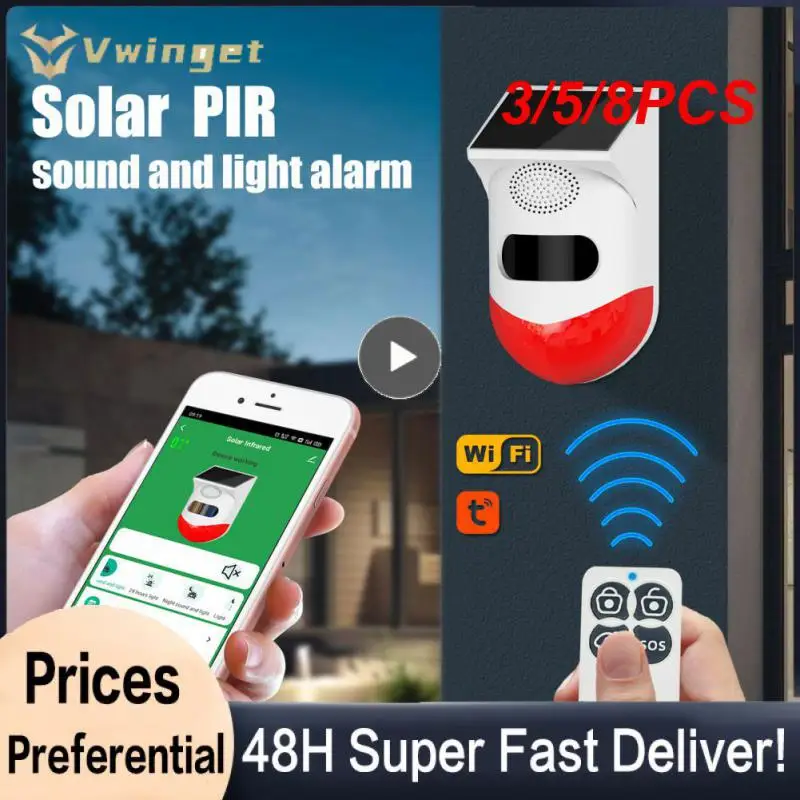 

Беспроводная домашняя сигнализация на солнечной батарее, 12 м, 3/5/8 шт.