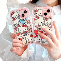 sanrio hello kitty creative cartoon bear phone cases for iphone 13 12 11 pro max xr xs max x y2k girl anti drop soft case gift