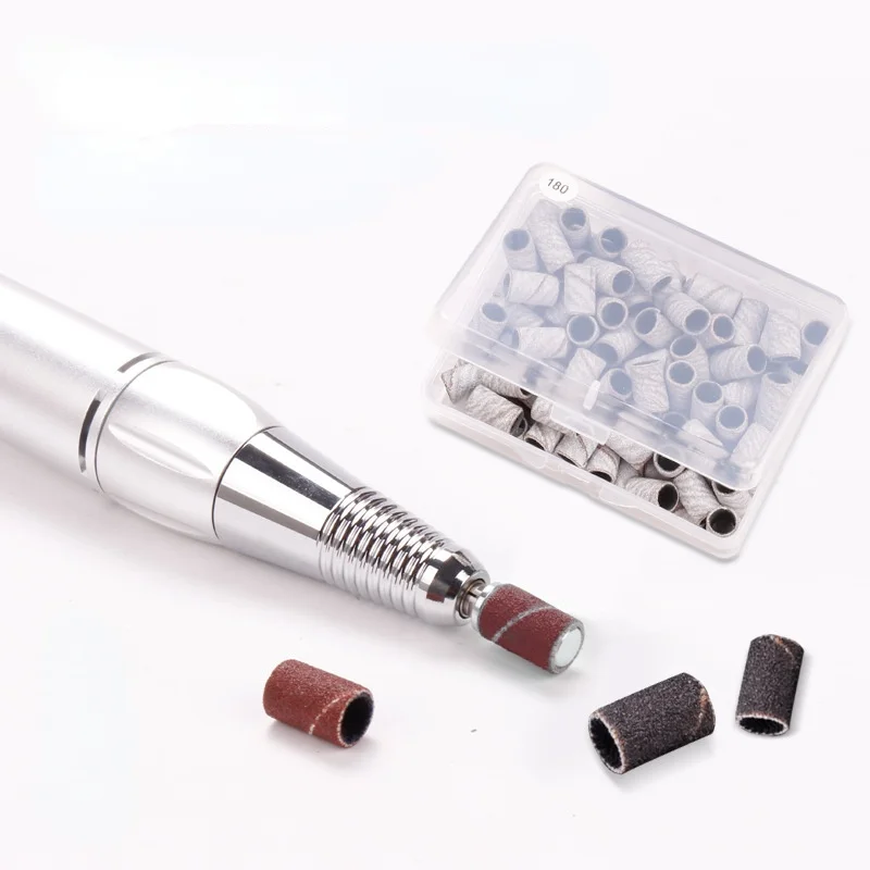 

210/100/75pcs Sanding Cap Bands for Electric Manicure Machine 180/120/80 Grit Nail Drill Grinding Bit Files Pedicure Tool Set