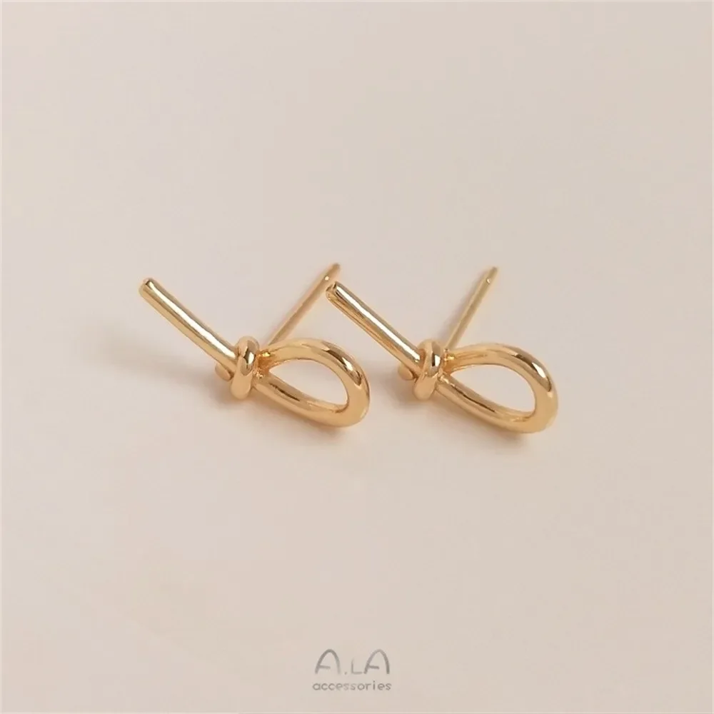 Сумка на булавке из серебра 925 пробы серьги-гвоздики настоящего золота 14 карат