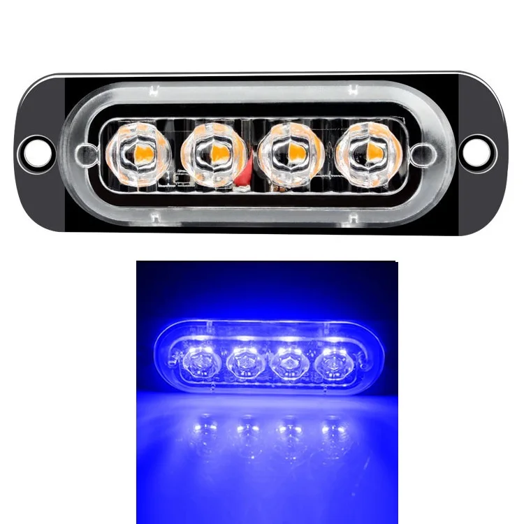 

6LED 4LED Автомобильный стробоскоп Предупреждение/Fix Light Grill Мигающий аварийный свет 12V Автомобиль Грузовик Прицеп Маяк Лампа Светодиодный боковой свет
