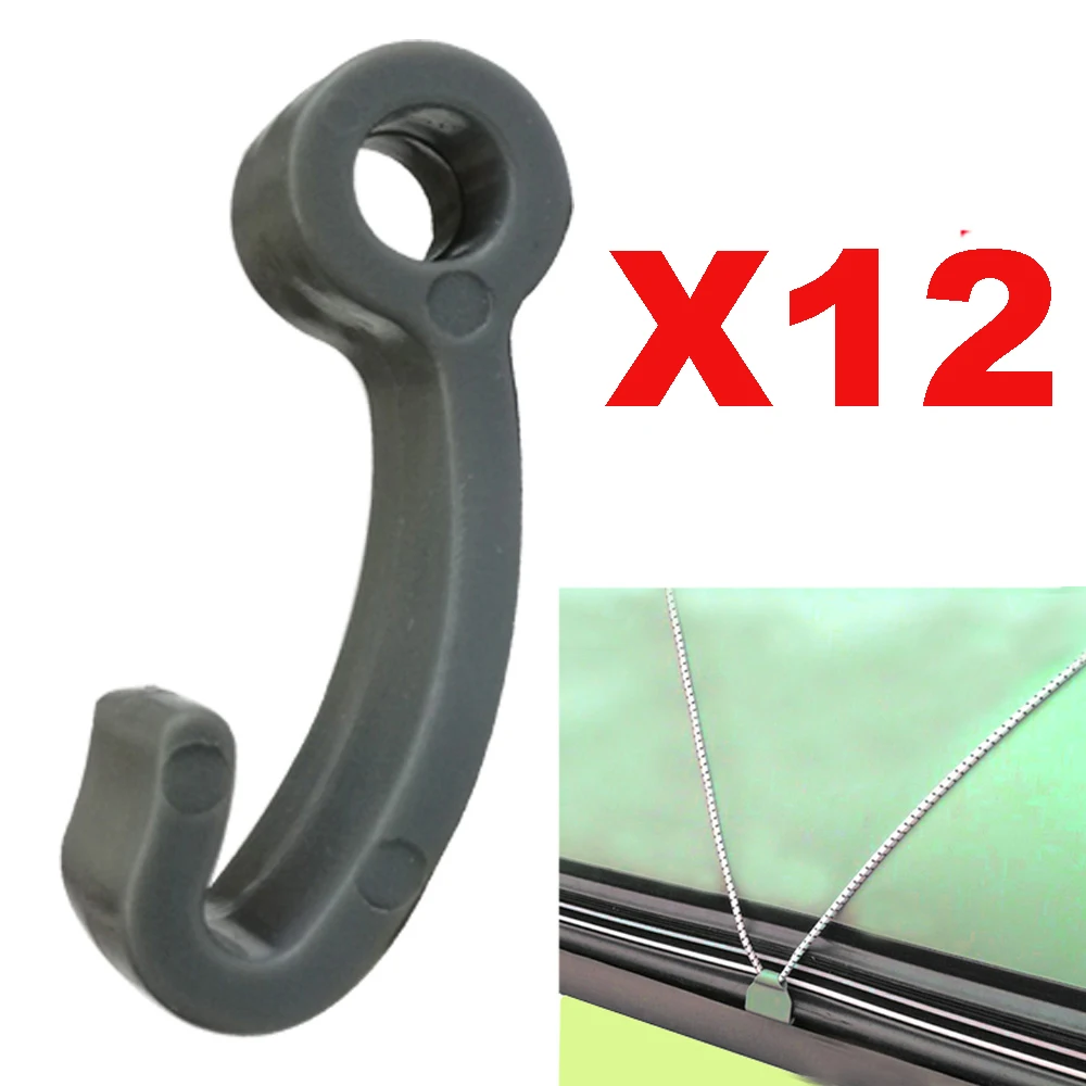 12PCS Plastic Snap Fasten Rope Hooks Clips for Inflatable Boat Dingy Fishing Raft Marine Boat Cover