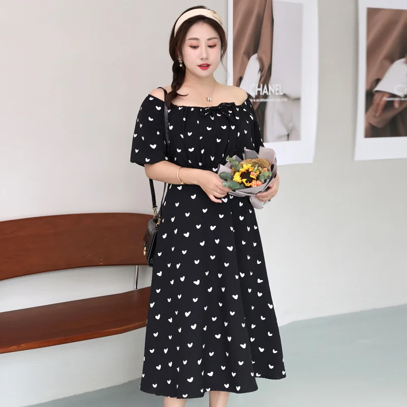 

150kg Extra Large Size 8XL Women's Fat Super Big Size Long Dress Summer French Vintage Mid length Printed Chiffon Dress