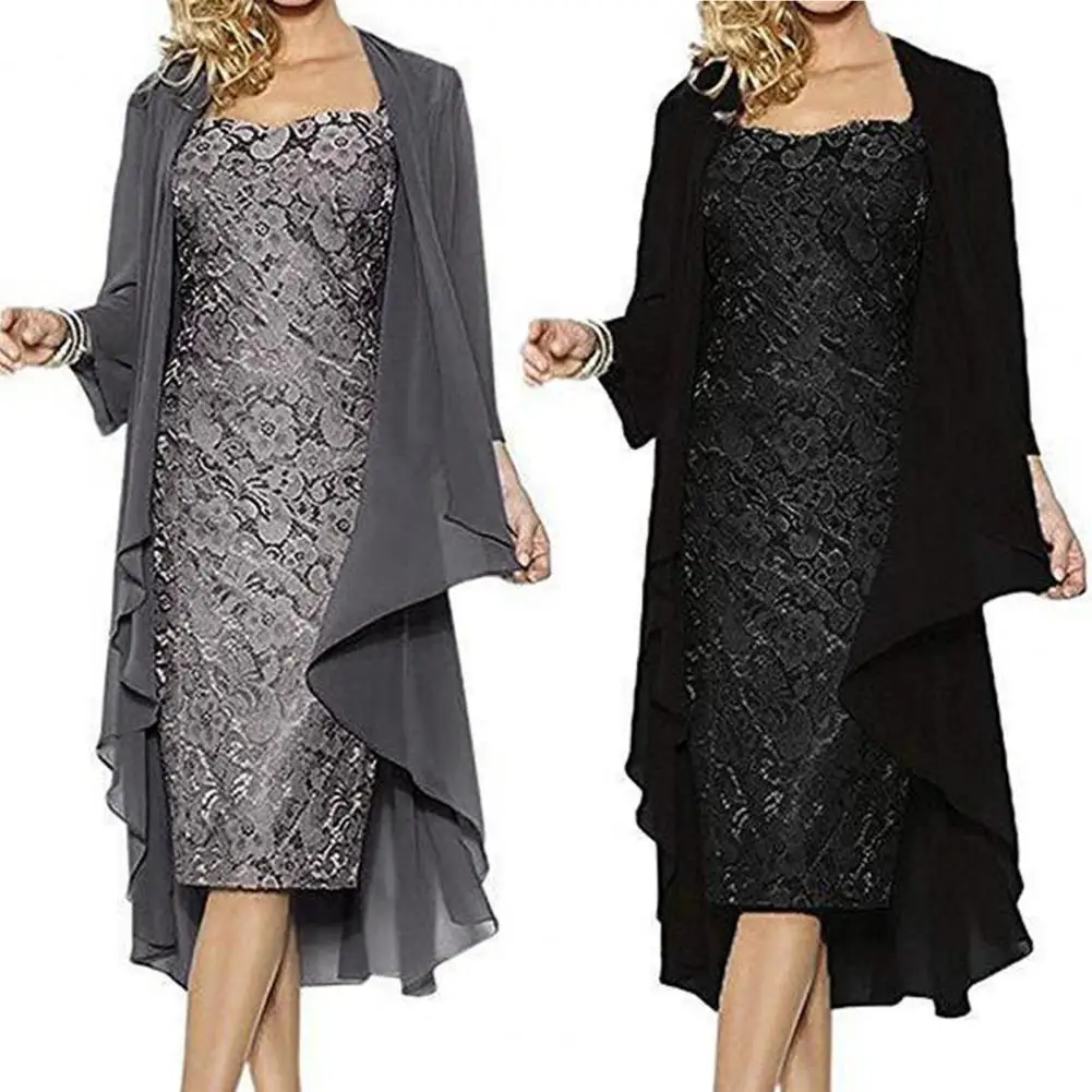 

Женское платье-кардиган из полиэстера, с тонкой текстурой, женское платье-кардиган, кружевное украшение, изящное платье для девушек для свиданий