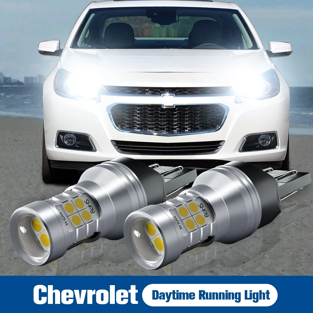 

2pcs LED Daytime Running Light W21/5W 7443 T20 Canbus Error Free DRL Bulb Lamp For Chevrolet Trax 2013-2017 Malibu 2012-2015