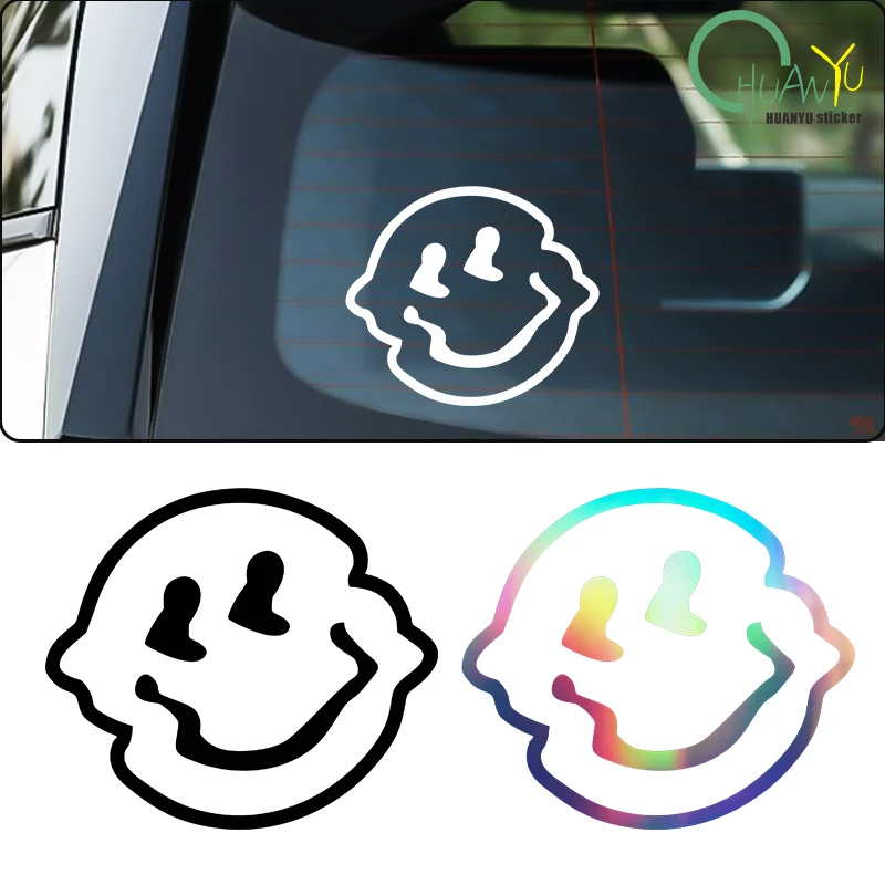 Лазерные Радужные Наклейки JDM С Улыбающимся Лицом Для Электрических Велосипедов