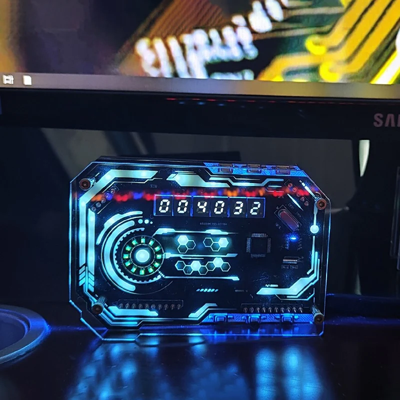 

2.0 Inch Six Digital Tube Cyberpunk RGB LED Clock Art Sense of Technology Gaming Atmosphere Room Desktop Decoration Accessories