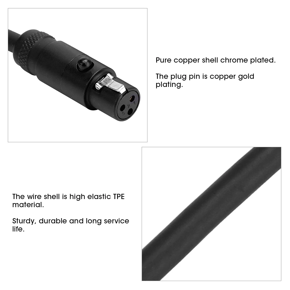 3-контактный мини-XLR соединительный кабель для видеокамеры DSLR